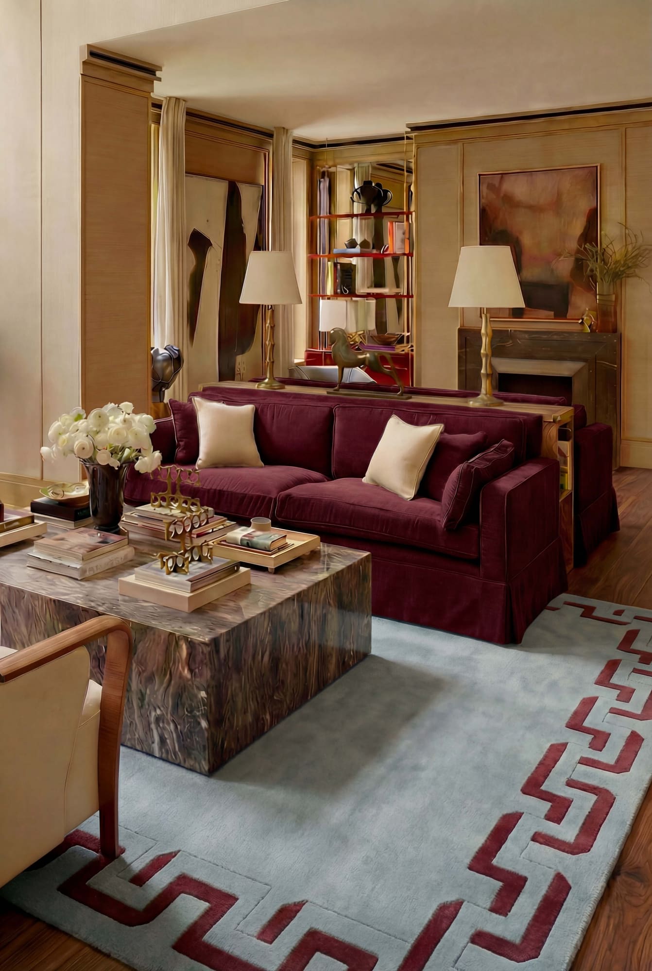 Positano rug in a styled interior setting